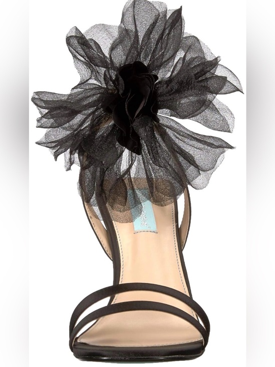 Betsey Johnson Shoes - BLUE by BETSEY JOHNSON Black Floral Tulle Strappy Heels Sz 10